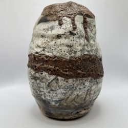 Vaso Artigianale Bianco Marrone