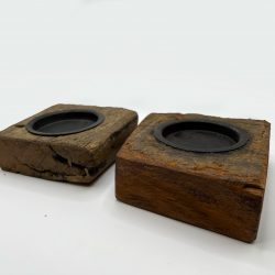Portacandele in Legno Invecchiato