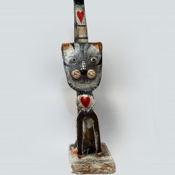 Statua Gatto Pittore